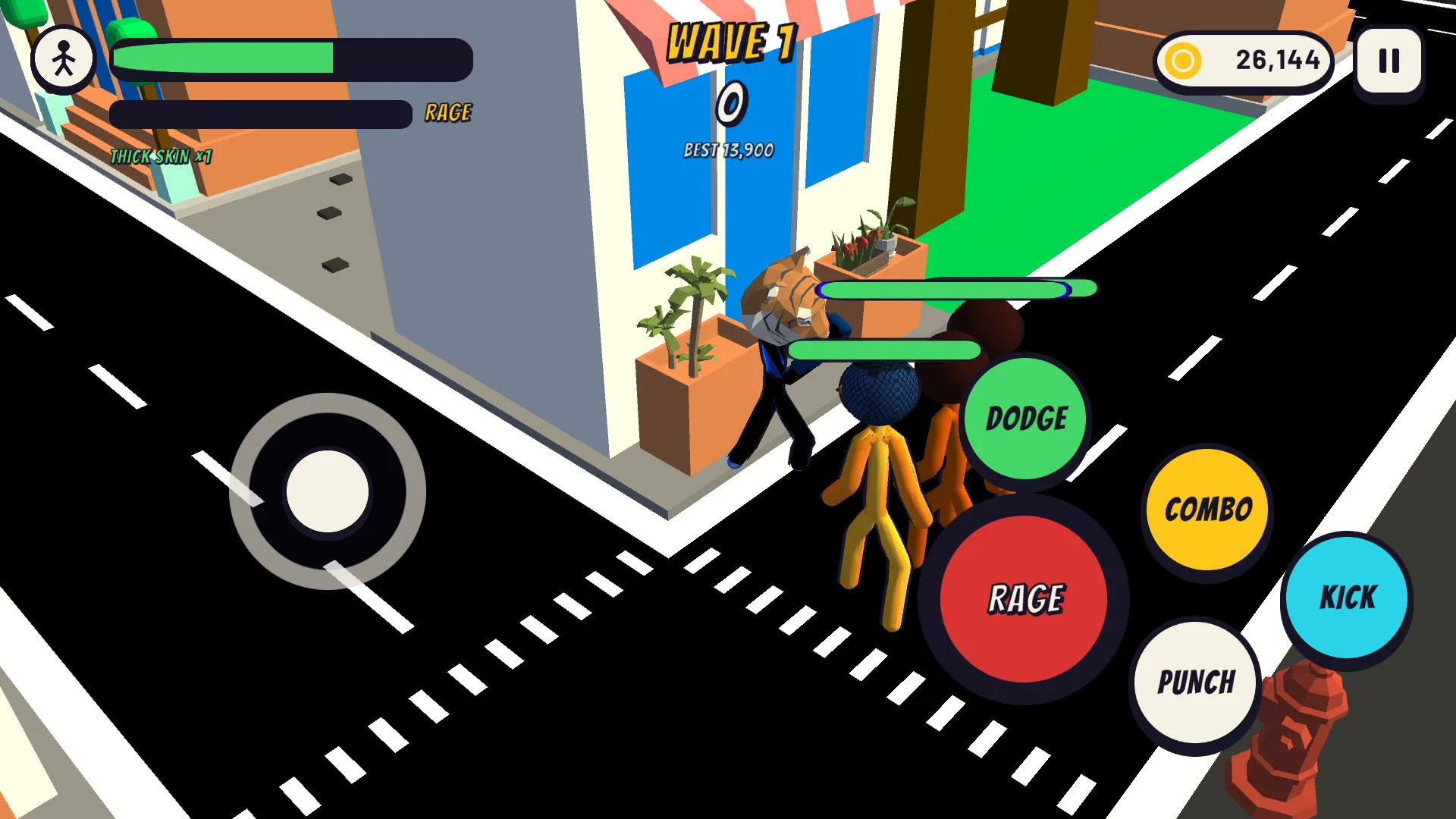 A street fight against a stickman wave