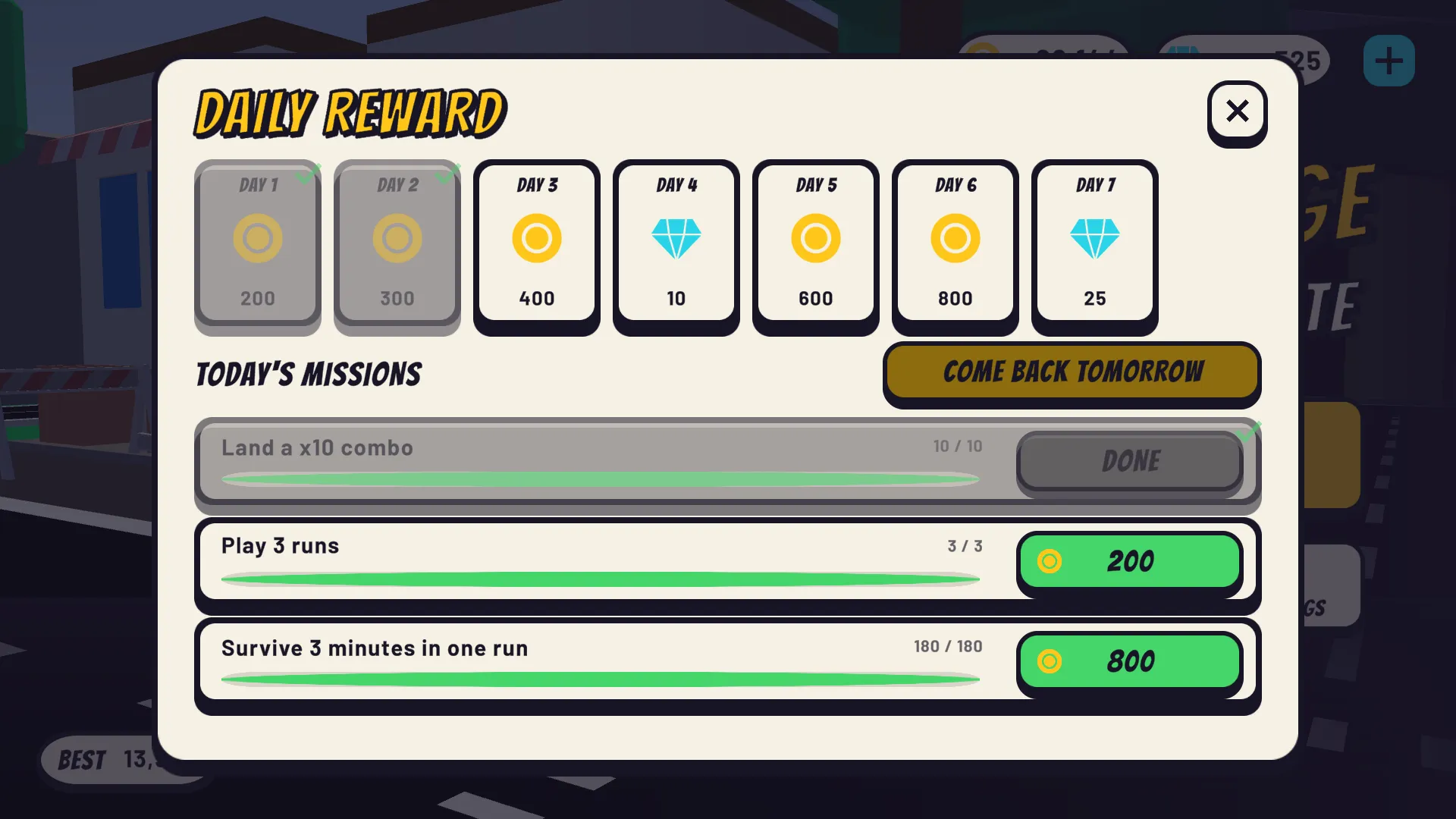 Daily rewards