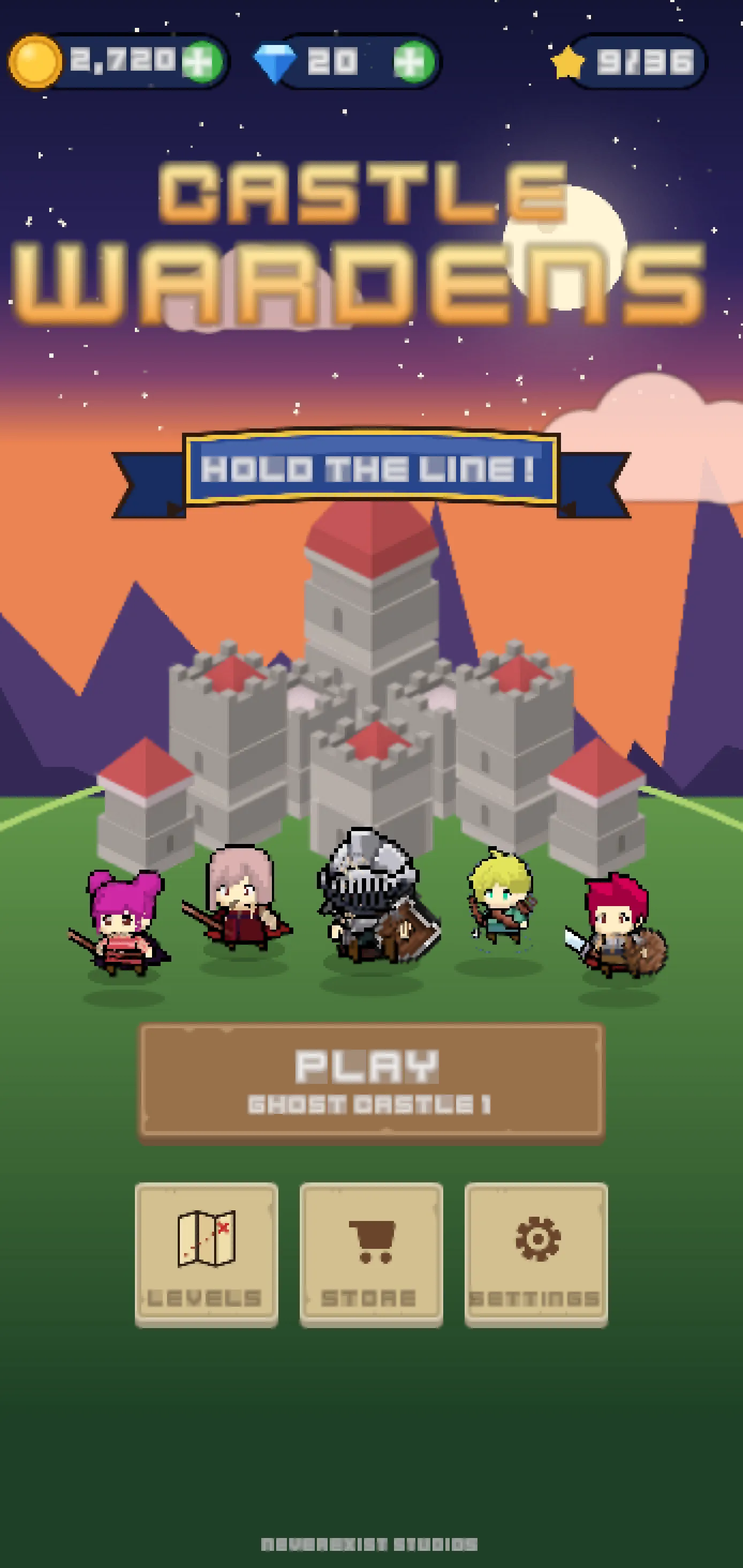 Title screen: Castle Wardens, hold the line