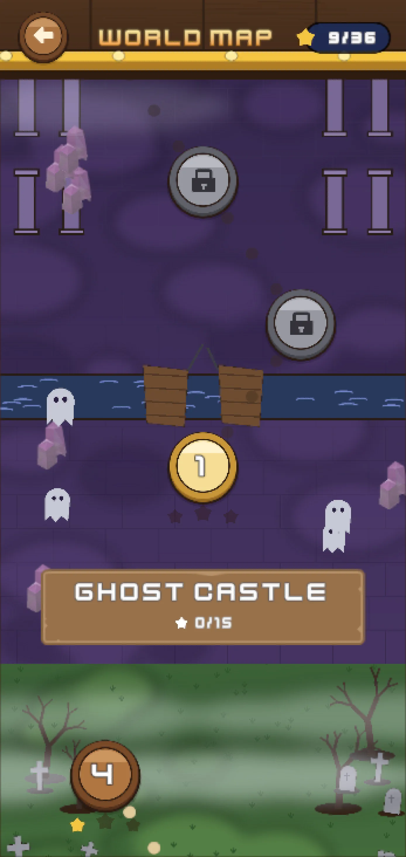 World map with the Ghost Castle chapter